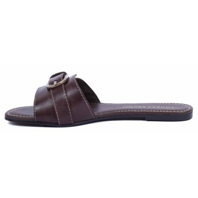 Mule femme marron en cuir Andrea Bruni modèle AB-MULESB-M Mule femme marron en cuir Andrea Bruni modèle AB-MULESB-M