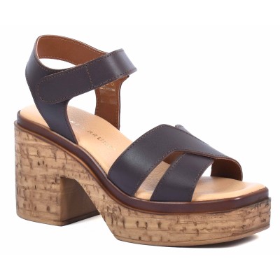Sandale femme marron en cuir Andrea Bruni modèle AB-345-3-M Sandale femme marron en cuir Andrea Bruni modèle AB-345-3-M
