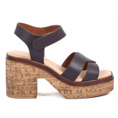 Sandale femme marron en cuir Andrea Bruni modèle AB-345-3-M Sandale femme marron en cuir Andrea Bruni modèle AB-345-3-M
