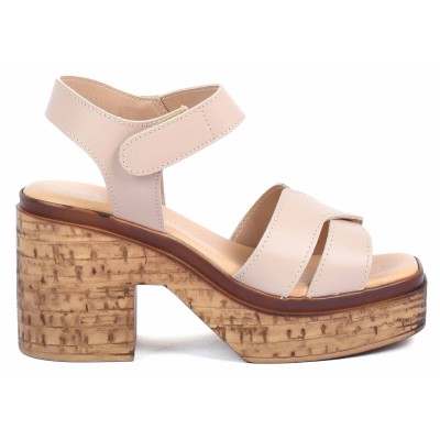Sandale femme beige en cuir Andrea Bruni modèle AB-345-3-BG Sandale femme beige en cuir Andrea Bruni modèle AB-345-3-BG