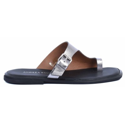 Sandale femme argent en cuir Andrea Bruni modèle AB-601-22-AR Sandale femme argent en cuir Andrea Bruni modèle AB-601-22-AR