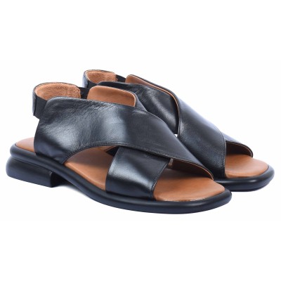 Sandale femme noire en cuir Marco Moda modèle MM-220-N Sandale femme noire en cuir Marco Moda modèle MM-220-N