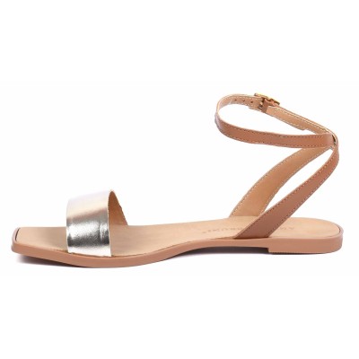 Sandales plates en cuir pour femme Andrea Bruni - Référence AB-666-5-C-DO Sandales plates en cuir pour femme Andrea Bruni - Référence AB-666-5-C-DO