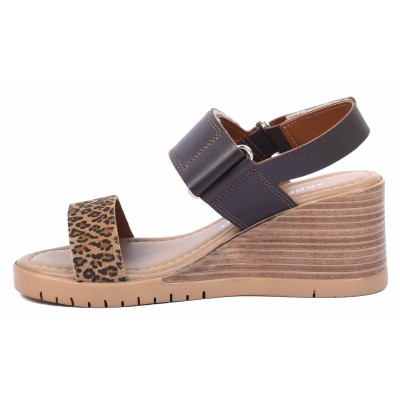 Sandales compensées en cuir pour femme Andrea Bruni - Référence AB-616-1-TG Sandales compensées en cuir pour femme Andrea Bruni - Référence AB-616-1-TG