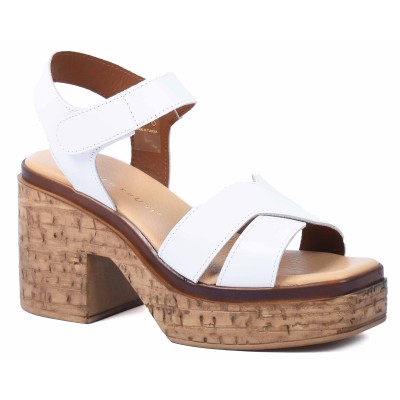 Sandale femme blanc en cuir Andrea Bruni modèle AB-345-3-BC Sandale femme blanc en cuir Andrea Bruni modèle AB-345-3-BC