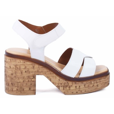Sandale femme blanc en cuir Andrea Bruni modèle AB-345-3-BC Sandale femme blanc en cuir Andrea Bruni modèle AB-345-3-BC