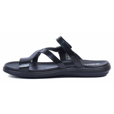 Mules homme noires confortables en cuir ELITO - Réf. EL-062-N Mules homme noires confortables en cuir ELITO - Réf. EL-062-N