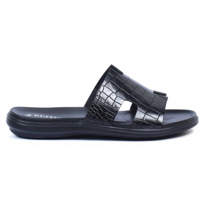Mules homme noires confortables en cuir ELITO - Réf. EL-067-N Mules homme noires confortables en cuir ELITO - Réf. EL-067-N