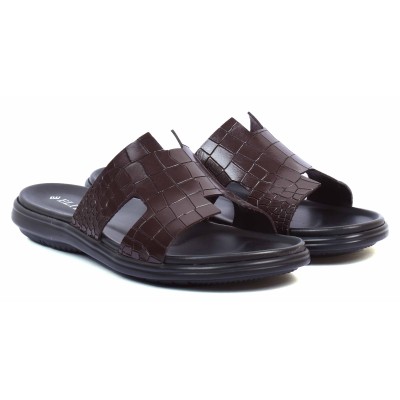 Mules homme marron confortables en cuir ELITO - Réf. EL-067-M Mules homme marron confortables en cuir ELITO - Réf. EL-067-M