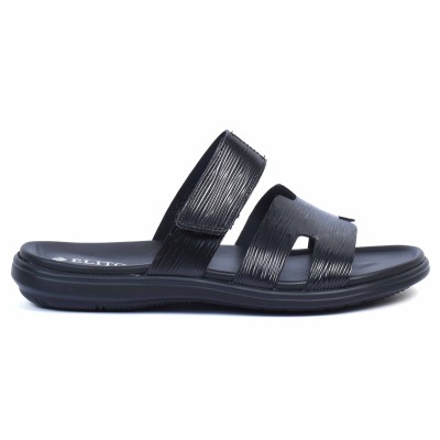 Mules homme noires confortables en cuir ELITO - Réf. EL-068-N Mules homme noires confortables en cuir ELITO - Réf. EL-068-N