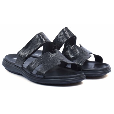 Mules homme noires confortables en cuir ELITO - Réf. EL-068-N Mules homme noires confortables en cuir ELITO - Réf. EL-068-N