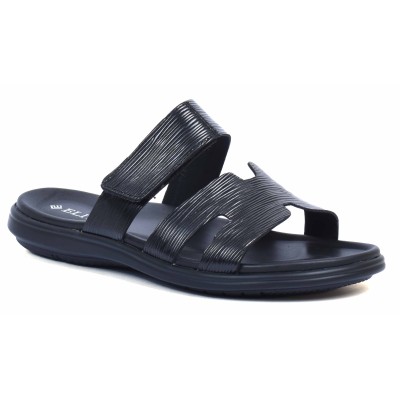 Mules homme noires confortables en cuir ELITO - Réf. EL-068-N Mules homme noires confortables en cuir ELITO - Réf. EL-068-N