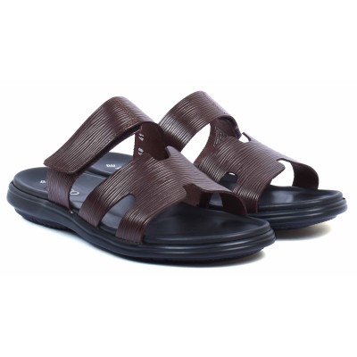 Mules homme marron confortables en cuir ELITO - Réf. EL-068-M Mules homme marron confortables en cuir ELITO - Réf. EL-068-M