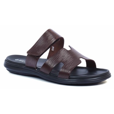 Mules homme marron confortables en cuir ELITO - Réf. EL-068-M Mules homme marron confortables en cuir ELITO - Réf. EL-068-M