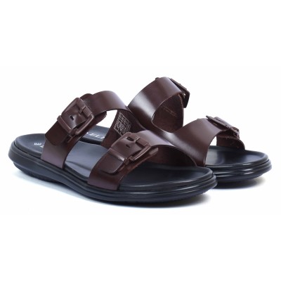 Mules homme marron confortables en cuir ELITO - Réf. EL-069-M Mules homme marron confortables en cuir ELITO - Réf. EL-069-M
