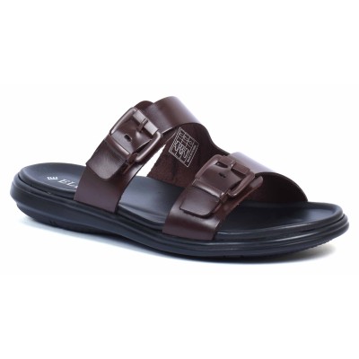 Mules homme marron confortables en cuir ELITO - Réf. EL-069-M Mules homme marron confortables en cuir ELITO - Réf. EL-069-M