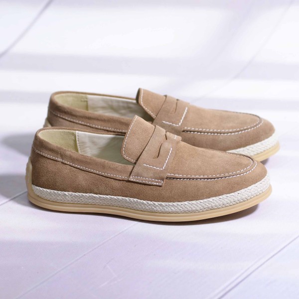 MOCASSINS HOMME EN SUÈDE BEIGE