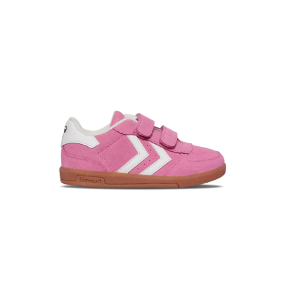 Basket enfant Hummel VICTORY SUEDE II INFANT – Réf. 230238-3195 – Couleur rose, respirante et confortable.