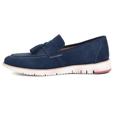 Mocassin à pompon HOMME MODERNE – Réf. HM-023-BM – Cuir véritable, couleur bleu marine, élégant et confortable. Mocassin à pompon HOMME MODERNE – Réf. HM-023-BM – Cuir véritable, couleur bleu marine, élégant et confortable.
