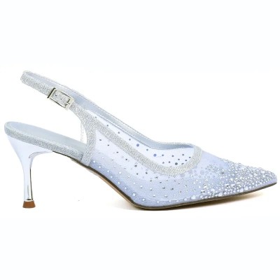 Escarpin femme – Réf. STX-1936-A2-AR – Couleur argent, élégant et confortable pour une soirée.