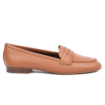 Mocassin femme Andrea Bruni – Réf. AB-BAL5-C – Couleur camel, 100 % cuir, élégant et pratique.