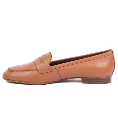 Mocassin femme Andrea Bruni – Réf. AB-BAL5-C – Couleur camel, 100 % cuir, élégant et pratique.