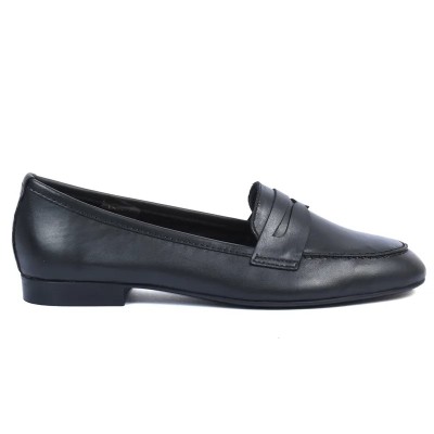 Mocassin femme Andrea Bruni – Réf. AB-BAL5-N – Couleur noir, 100 % cuir, classique et confortable.