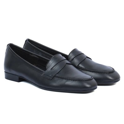 Mocassin femme Andrea Bruni – Réf. AB-BAL5-N – Couleur noir, 100 % cuir, classique et confortable.