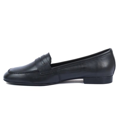 Mocassin femme Andrea Bruni – Réf. AB-BAL5-N – Couleur noir, 100 % cuir, classique et confortable.