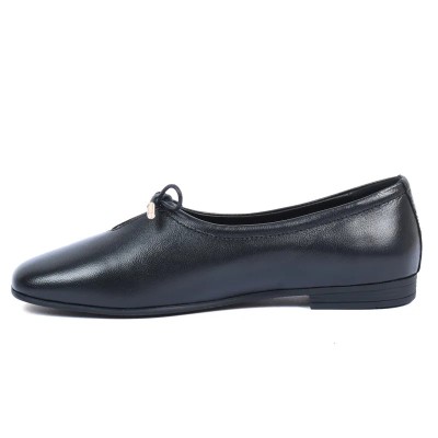 Ballerine femme Andrea Bruni – Réf. AB-124-1-N – Couleur noir, 100 % cuir, élégante et pratique.