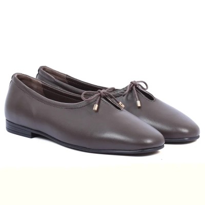 Ballerine femme Andrea Bruni – Réf. AB-124-1-M – Couleur marron, 100 % cuir, confortable et chic.
