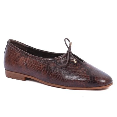 Ballerine femme Andrea Bruni – Réf. AB-124-1-CROCM – Couleur corco marron, 100 % cuir, élégante et tendance.