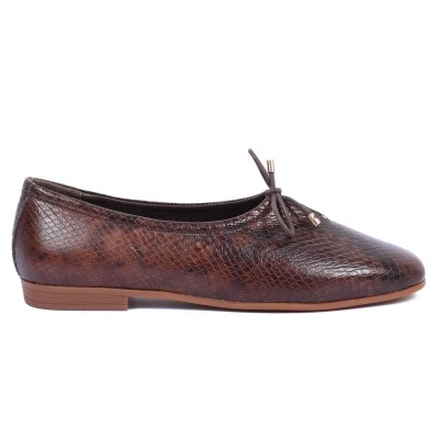 Ballerine femme Andrea Bruni – Réf. AB-124-1-CROCM – Couleur corco marron, 100 % cuir, élégante et tendance.