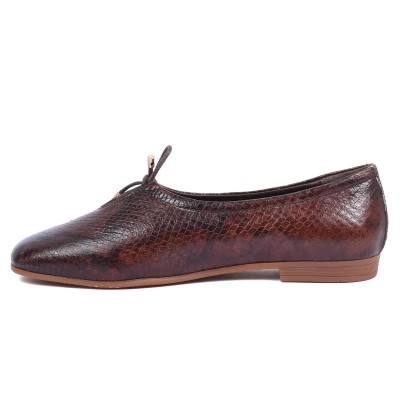 Ballerine femme Andrea Bruni – Réf. AB-124-1-CROCM – Couleur corco marron, 100 % cuir, élégante et tendance.