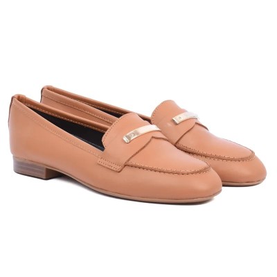 Mocassin femme Andrea Bruni – Réf. AB-208-1-C – Couleur camel, 100 % cuir, élégant et confortable.