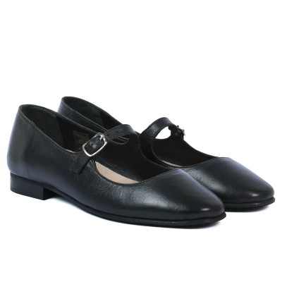 Babies femme Andrea Bruni – Réf. AB-BALLERINE-2-N – Couleur noir, 100 % cuir, tendance et chic.