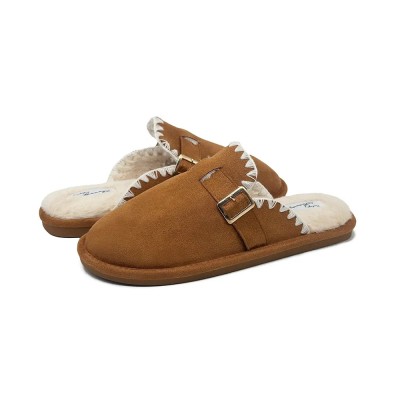 Chausson femme – Réf. DS50013-M – Couleur marron, en fausse fourrure et daim, tendance chic et douillet. Chausson femme – Réf. DS50013-M – Couleur marron, en fausse fourrure et daim, tendance chic et douillet.