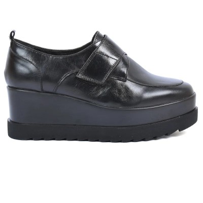 Derby Plateforme Femme Cuir Noir - ANDREA BRUNI - Réf. AB-103-2-N Derby Plateforme Femme Cuir Noir - ANDREA BRUNI - Réf. AB-103-2-N