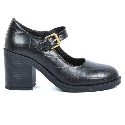 Babies à talon femme – Réf. AB-253-1-CROCON – Couleur noir, 100 % cuir, tendance chic et élégante – Andrea Bruni. Babies à talon femme – Réf. AB-253-1-CROCON – Couleur noir, 100 % cuir, tendance chic et élégante – Andrea Bruni.