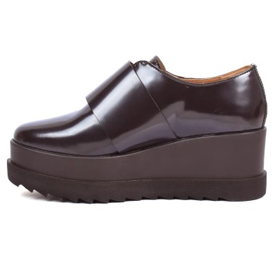 Derby Plateforme Femme Cuir abrasif Marron Velcro - ANDREA BRUNI AB-103-1-M Derby Plateforme Femme Cuir abrasif Marron Velcro - ANDREA BRUNI AB-103-1-M