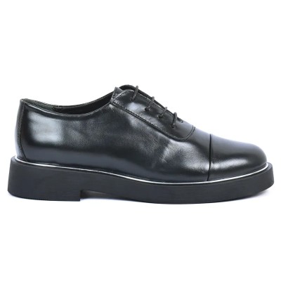 Chaussure Derby plateforme femme Andrea Bruni cuir lisse noir, lacets, Semelle épaisse noire avec liseré argenté Réf AB-360-2-N Chaussure Derby plateforme femme Andrea Bruni cuir lisse noir, lacets, Semelle épaisse noire avec liseré argenté Réf AB-360-2-N