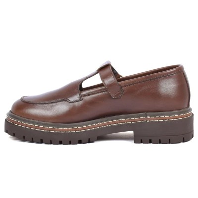 Mocassin plateforme femme Andrea Bruni cuir marron bride latérale Semelle épaisse marron avec liseré argenté Réf AB-360-1-M Mocassin plateforme femme Andrea Bruni cuir marron bride latérale Semelle épaisse marron avec liseré argenté Réf AB-360-1-M