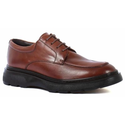 Chaussures derby homme en cuir marron avec semelle épaisse noire – style élégant et confortable pour un look moderne Chaussures derby homme en cuir marron avec semelle épaisse noire – style élégant et confortable pour un look moderne