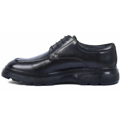 Chaussures derby homme en cuir noir avec semelle épaisse – style élégant et confortable pour un look moderne Chaussures derby homme en cuir noir avec semelle épaisse – style élégant et confortable pour un look moderne