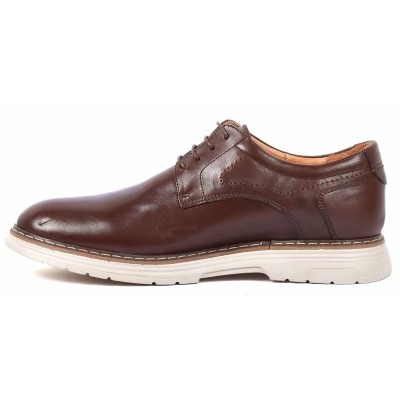 Chaussures derby homme en cuir marron avec semelle épaisse blanche– style élégant et confortable pour un look moderne Chaussures derby homme en cuir marron avec semelle épaisse blanche– style élégant et confortable pour un look moderne