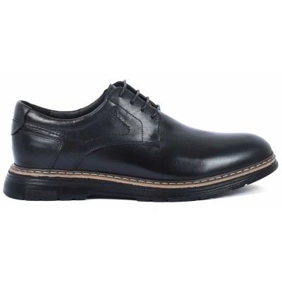 Chaussures derby homme en cuir noir avec semelle épaisse noire – style élégant et confortable pour un look moderne Chaussures derby homme en cuir noir avec semelle épaisse noire – style élégant et confortable pour un look moderne