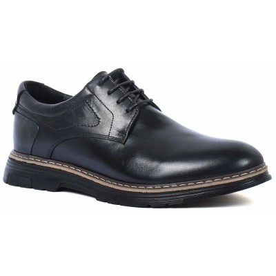 Chaussures derby homme en cuir noir avec semelle épaisse noire – style élégant et confortable pour un look moderne Chaussures derby homme en cuir noir avec semelle épaisse noire – style élégant et confortable pour un look moderne