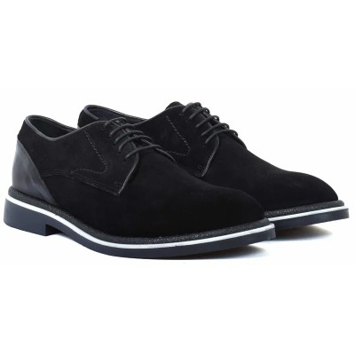 Derbies homme en daim noir avec semelle épaisse – chaussures élégantes et modernes pour un style raffiné Derbies homme en daim noir avec semelle épaisse – chaussures élégantes et modernes pour un style raffiné