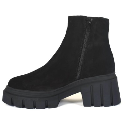 Bottine Chelsea Femme Suède Noir Semelle Crantée Plateforme noir Boots Réf AB-393-3-DN Bottine Chelsea Femme Suède Noir Semelle Crantée Plateforme noir Boots Réf AB-393-3-DN