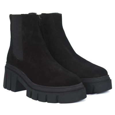 Bottine Chelsea Femme Suède Noir Semelle Crantée Plateforme noir Boots Réf AB-393-3-DN Bottine Chelsea Femme Suède Noir Semelle Crantée Plateforme noir Boots Réf AB-393-3-DN